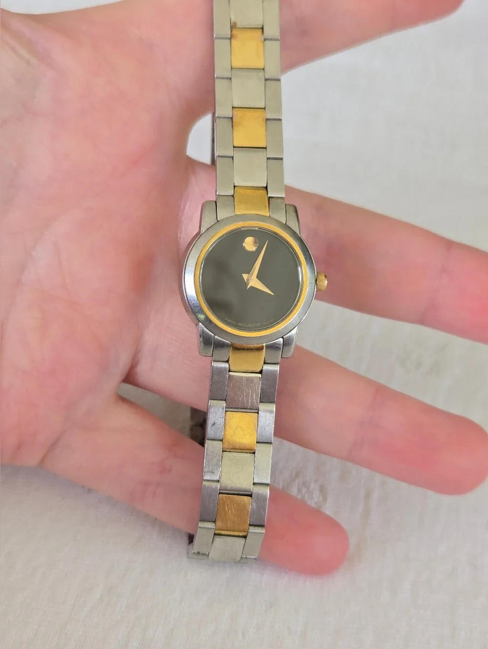Museum Watch Danbury Mint Two-Tone Gold and Silver Men's Watch with Black Dial